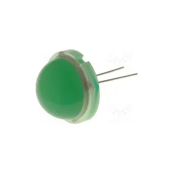 Dioda LED 20mm zelená 40÷75mcd 120° Poč.výv 2 20mA Čelo vypouklé