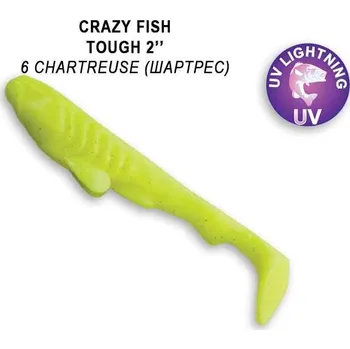 Gumová nástraha Crazy Fish Tough 5cm 06 Chartreuse (8ks)