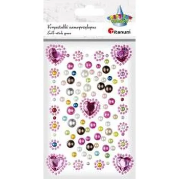 Set školních potřeb Kryształki samoprzylepne serca perełki fuksjowe