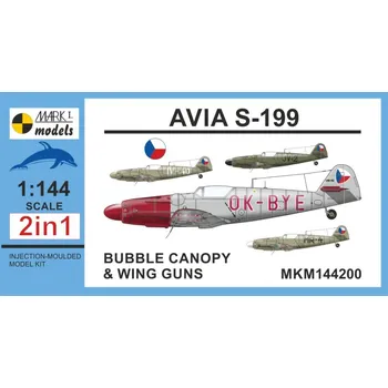 Plastikový model 1/144 Avia S-199 Bubble Canopy&Wing Guns (2-in-1)