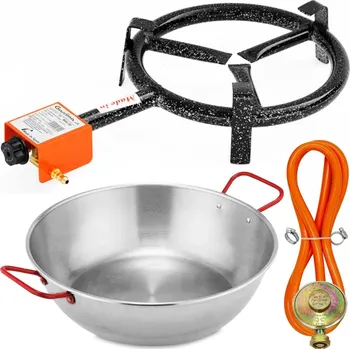 Pánev Perfect Home Pael-74 Paella pánev 50 cm s hořákem a hadicí, 3ks