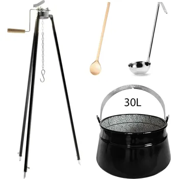 kotlíky Perfect Home Kotlík s trojnožkou, vařečkou, naběračkou, 30L, 4ks, Set-119