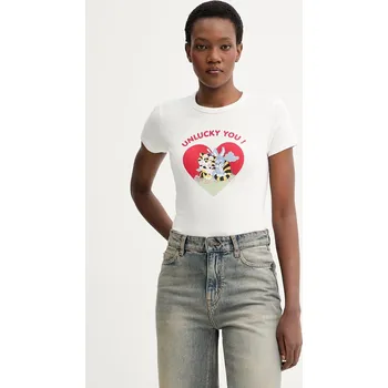 Bavlněné tričko Kenzo FG52TS2084SK béžová 01X, vel. L