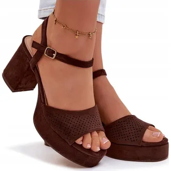 Dámské sandále Butosklep dámské sandály 2839 BROWN sloupek velikost 40