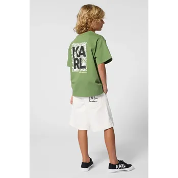 Dětské bavlněné šortky Karl Lagerfeld Z31086.162.174 béžová 01X, vel. 174