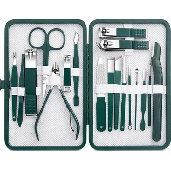 SADA NÁŘADÍ NA MANIKÚRU A PEDIKÚRU NEHTŮ 18 DÍLŮ + POUZDRO