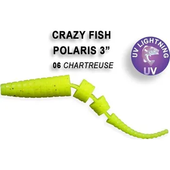 Gumová nástraha Crazy Fish Polaris 6,8cm 06 Chartreuese Floating (8ks)