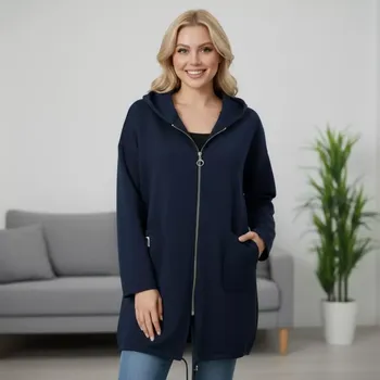 Dámská mikina Dámská tmavě modrá dlouhá mikina K882