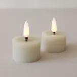 STAR TRADING Čajová LED svíčka Flamme Beige 4 cm – set 2 ks