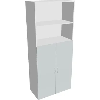 Policová skříň Skříň policová dveřová D 5 80 04 - ŠEDÁ , BÍLÁ