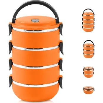 Jídlonosič Perfect Home termojídlonosič 4*0,5 l, 4- dílny, oranžový