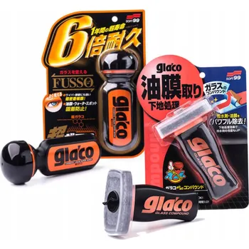 Čistič autoskla Soft99 Ultra Glaco + Glass Compound sada pro skla, tekuté stěrače