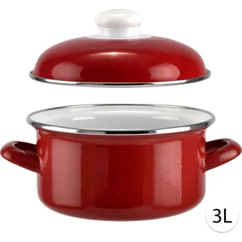 Hrnec Perfect Home Smaltovaný hrnec 3L s poklicí, 22cm, červená, 14217