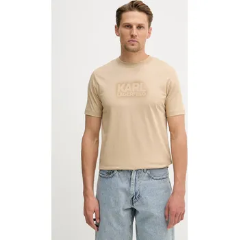 Pánské tričko Bavlněné tričko Karl Lagerfeld 562242.755060 béžová 08X, vel. S