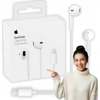 Sluchátka Drátová sluchátka do uší Apple EarPods (lightning) bílá