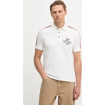 Pánské tričko Bavlněné polo tričko Aeronautica Militare PO1926UJ00723 bílá 00X, vel. M