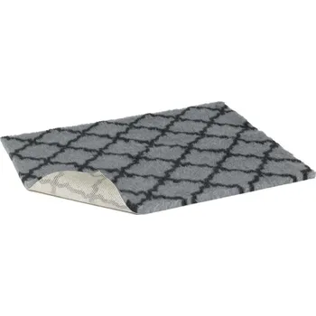 Pelíšek pro psa Vetbed protiskluz / Drybed šedá s mřížkou 100 x 75 cm, vlas 30 mm