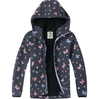 Dívčí bunda Dívčí softshellová bunda zateplená fleecem - Wolf & Wolfie B2663, tmavě šedá Barva: Šedá, Velikost: 104