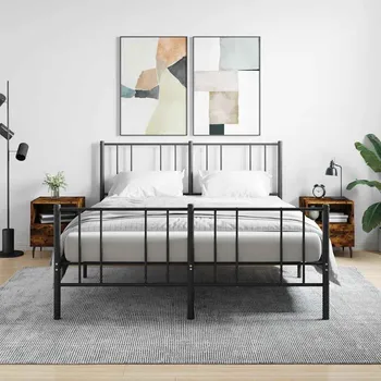 Noční stolek vidaXL Noční stolky 2 ks 40 x 35 x 47,5 cm kompozitní dřevo [827471] Barva: kouřový dub