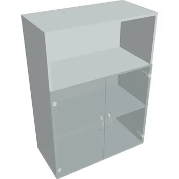 Policová skříň Skříň dveře sklo D 3 80 05 - ŠEDÁ