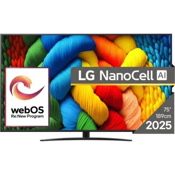 Televizor LG NanoCell AI 75NANO81A3A 75" 4K Ultra HD Smart TV Wi-Fi, černá (75NANO81A3A.AEU)