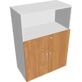 Policová skříň Skříň dveřová DZ 3 80 02 (Jednobodové zamykání) - OLŠE , BÍLÁ