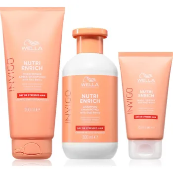 Kosmetická sada Wella Professionals Invigo Wella Professionals Invigo Nutri-Enrich šampon pro suché a poškozené vlasy 300 ml + Wella Professionals Invigo Nutri-Enrich hloubkově vyživující kondicionér pro suché a poškozené vlasy 200 ml + Wella Professionals Invigo Nutri-E