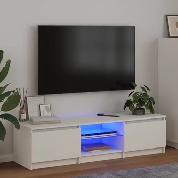 Televizní stolek vidaXL TV skříňka s LED osvětlením 140 x 40 x 36 cm [804292] Barva: Bílá