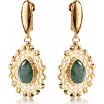 Lillian Vassago Exkluzivní zlaté náušnice se smaragdem, zapínání omega LLV22-GER300ST