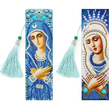 Diamantové malování Diamantové malování - Záložky do knihy - SET 2ks - Panna Marie