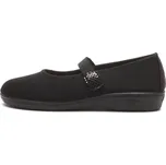 Baleríny černé Mediline Silvia s páskem elastické na hallux - 38