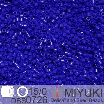 Korálek Korálky Miyuki Delica 15/0. Barva DBS 0726 Opaque Cobalt . Balení 2g.