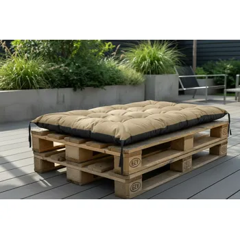 Podsedák Prošívané sezení na paletu RICCO color 17 světle béžová 120x80 cm polstr na paletu - sedák Mybesthome