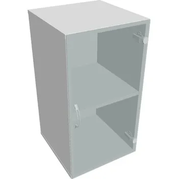 Policová skříň Skříň dveře sklo D 2 40 02 - BÍLÁ