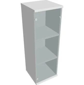 Policová skříň Skříň prosklené dveře S 3 40 03 L - BÍLÁ