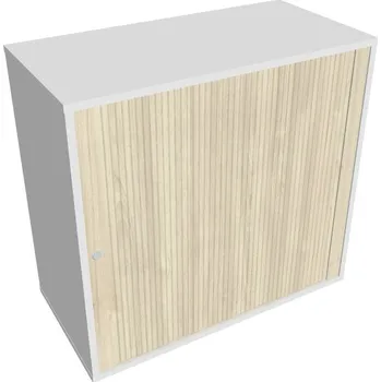 Policová skříň Skříň polic rolet levá DZ 2 80 03 P - AKÁT , BÍLÁ