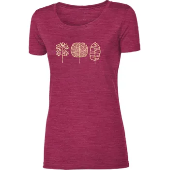 Dámské tričko Progress VINKA "TREES" dámské merino triko vínový melír Velikost: L