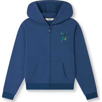 Chlapecká mikina Chlapecká bavlněná mikina s kapucí - Wolf & Wolfie M2652, tmavě modrá Barva: Modrá tmavě, Velikost: 152