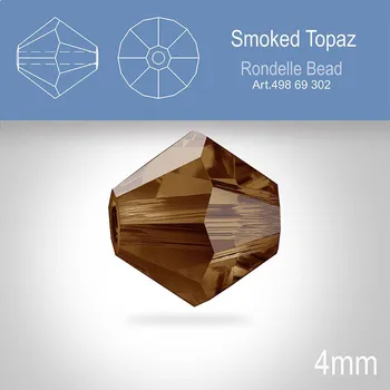 Dětské zboží PRECIOSA Bicone MC BEAD (sluníčko) velikost 4mm. Barva SMOKED TOPAZ. Balení 30ks .