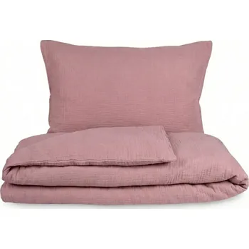 Povlečení Kvalitex Mušelínové povlečení růžové 1+2, 240x200, 70x90cm