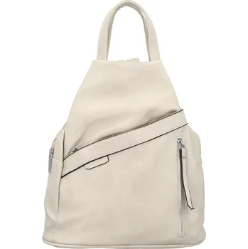 Trendy dámský koženkový batoh Beata, krémový