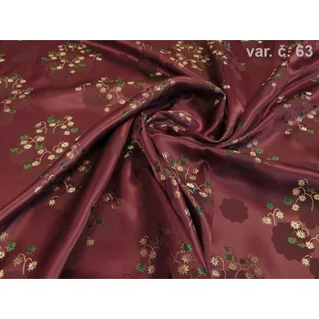 HEDVA ČESKÝ BROKÁT Ondrin 160 krojový brokát KONVALINKY vínová | 63