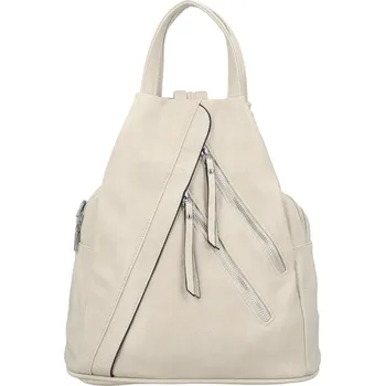 Městský batoh Módní dámský koženkový batoh Amália, krémový
