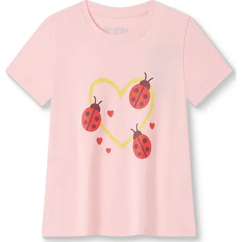 Dívčí tričko Dívčí bavlněné tričko s krátkým rukávem - Wolf & Wolfie S2610B, světle růžová Barva: Růžová, Velikost: 104