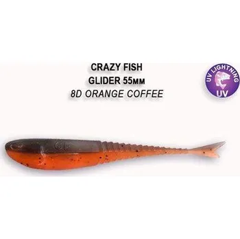 Gumová nástraha Crazy Fish Glider 9cm 8D Orange coffee (8ks)