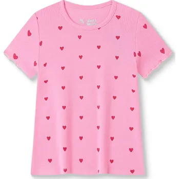 Dívčí tričko Dívčí bavlněné tričko s krátkým rukávem - Wolf & Wolfie S2610C, růžová Barva: Růžová, Velikost: 104