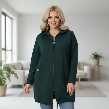 Dámská mikina Dámská zelená dlouhá mikina K878