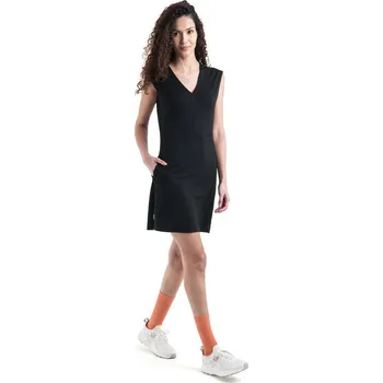 Dámská sukně Šaty bez rukávů s výstřihem do V ICEBREAKER W Mer 200 Granary Sleeveless V Neck Dres BLACK - XL