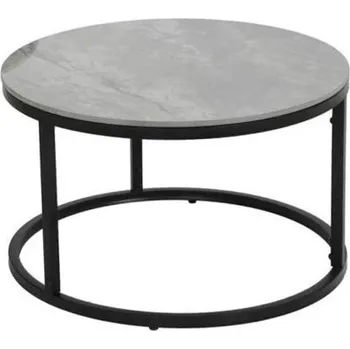 Konferenční stolek Konferenční stolek, mramorový vzhled, ﻿60 x 37 cm, šedo/černý - A HELA