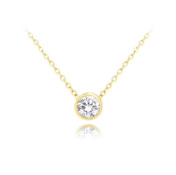 Náhrdelník Moonlit Decentní pozlacený stříbrný náhrdelník s bílým zirkonem